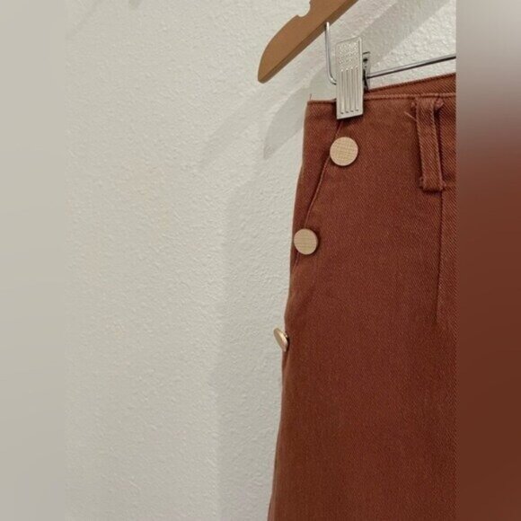 ee:some High Waisted Wide Leg Pants Neutral Boho Chic Preppy Contemporary - Picture 2 of 9